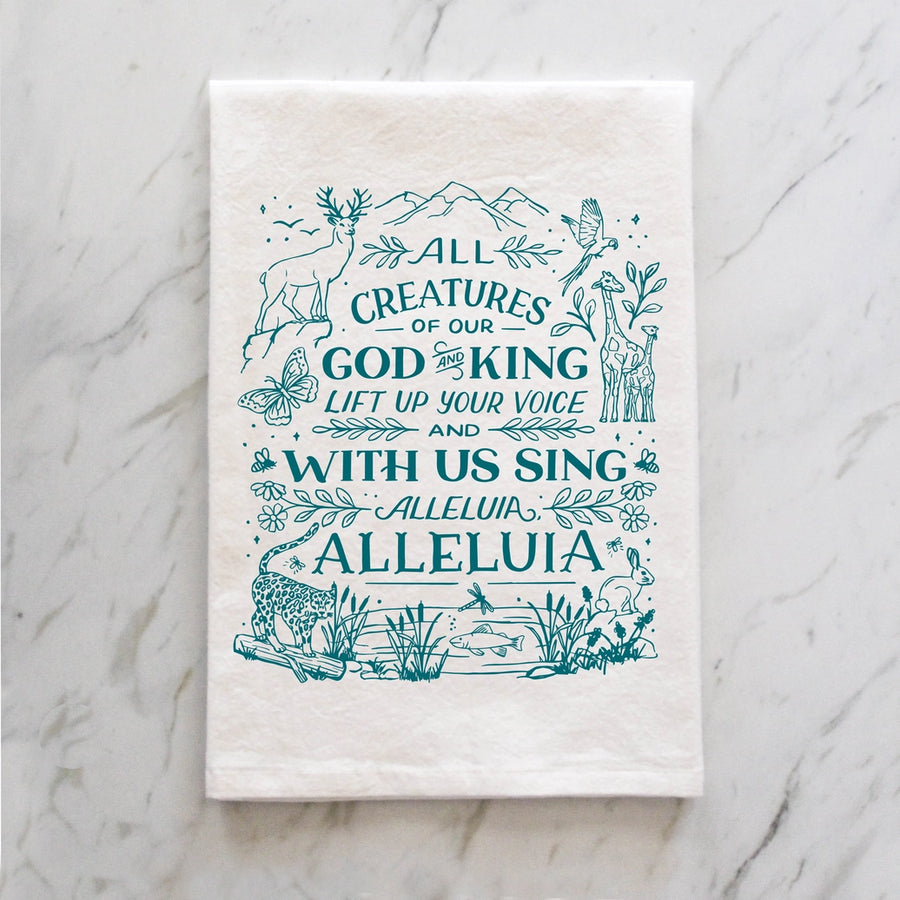 All Creatures Tea Towel