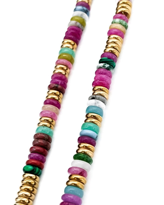 Joan Multi Color Beaded Stone Necklace