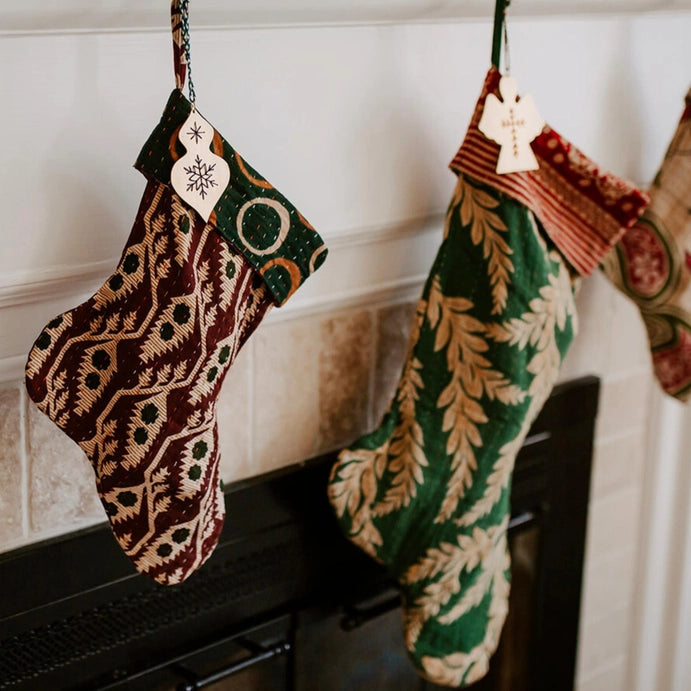 Kantha Christmas Stocking Small