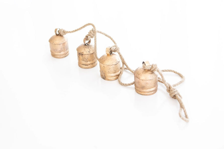 Four Christmas Iron Hanging Tula Bells