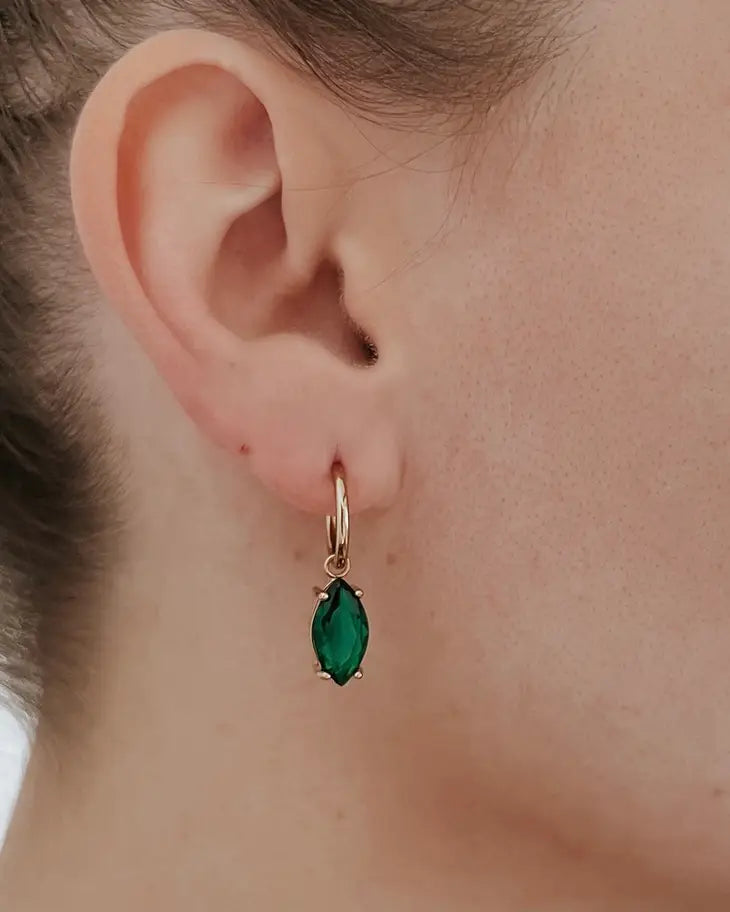 Erymon Diamond Drop Huggie Earrings | 2 Colors