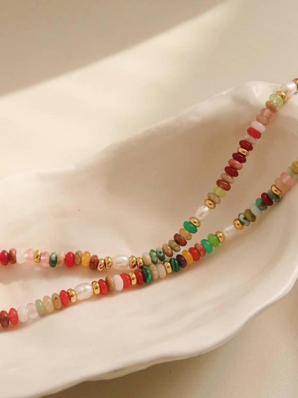 Sunny Non-Tarnish Boho Color Beaded Necklace