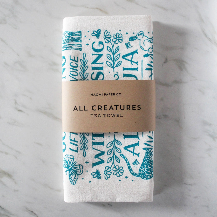 All Creatures Tea Towel