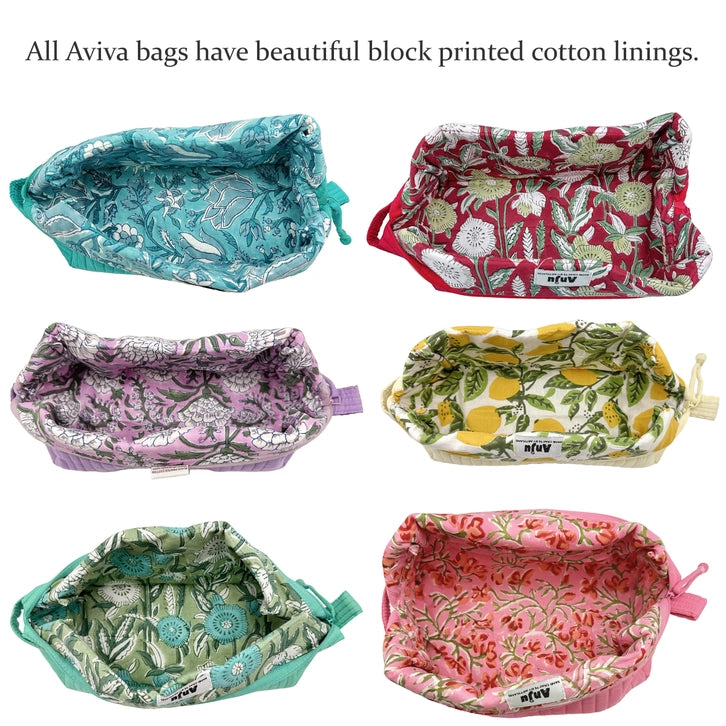 Quilted Solid Cotton Travel Pouch