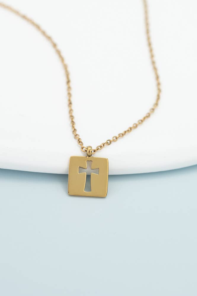 Axis Gold Cross Necklace