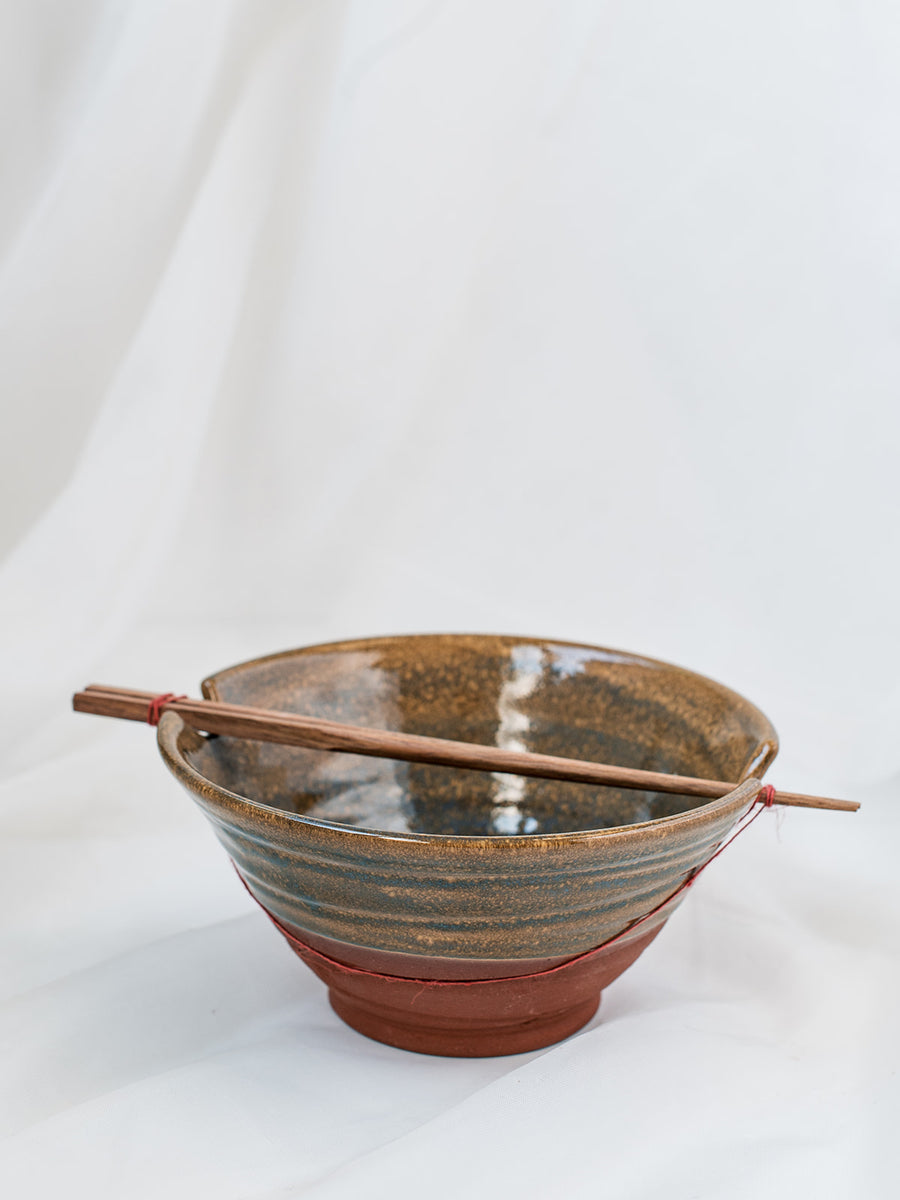 Chopsticks + Terracotta Bowl Set