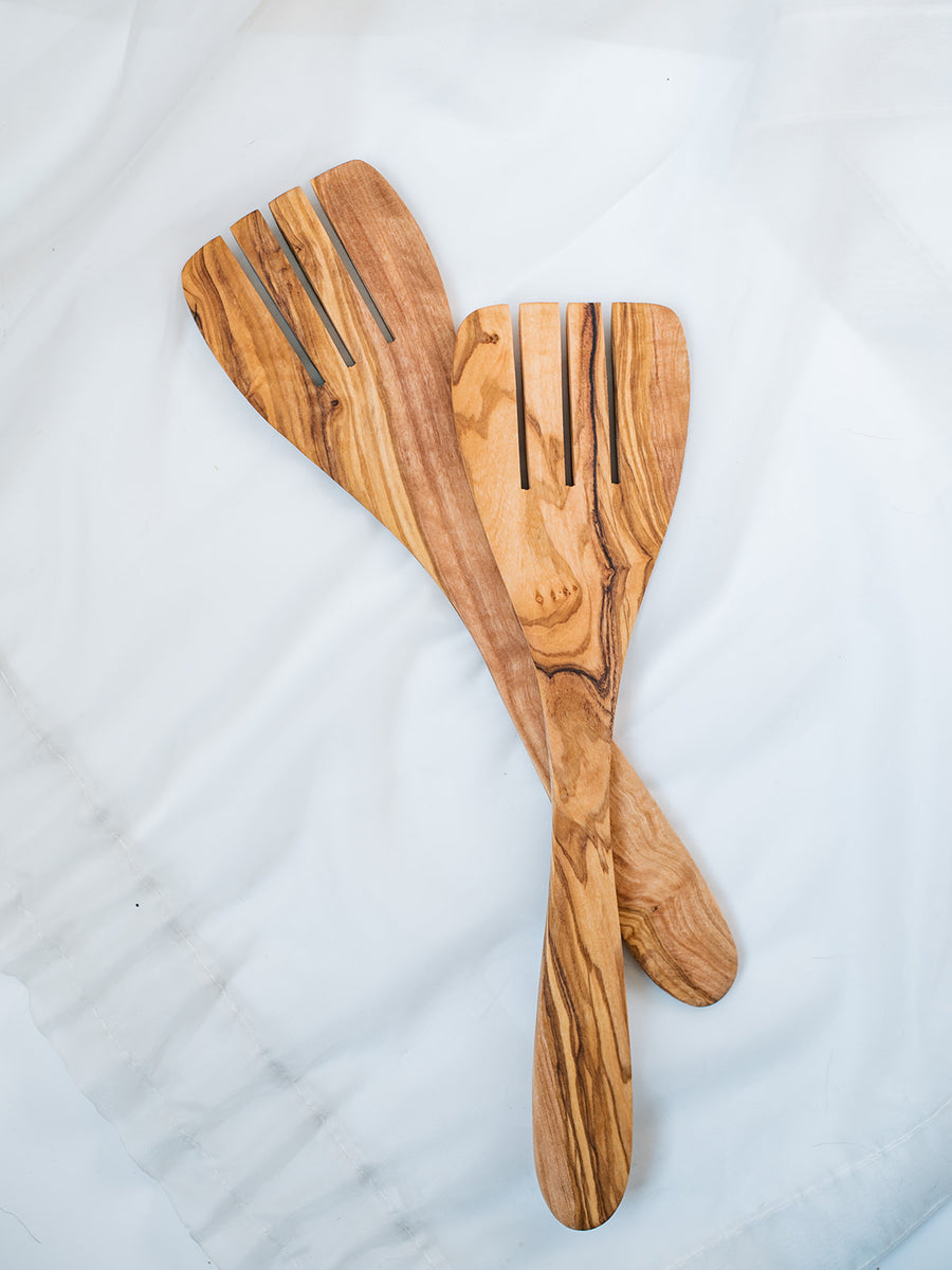 Olive Wood Serving Forks