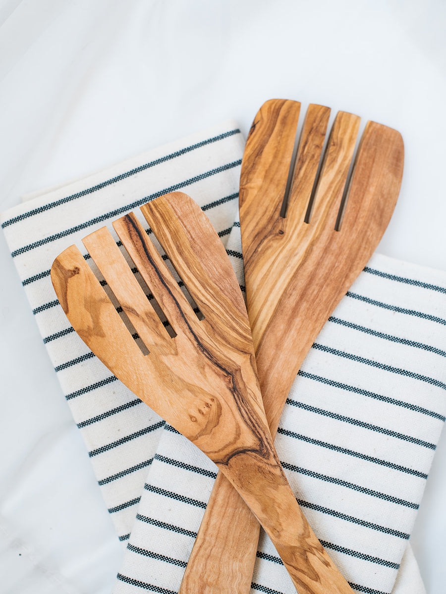 Olive Wood Serving Forks