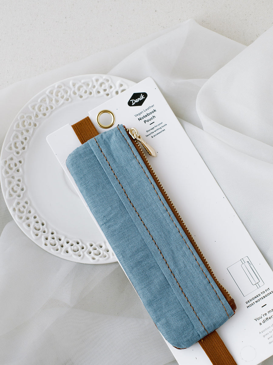 Denim Distressed Blue Notebook Pouch