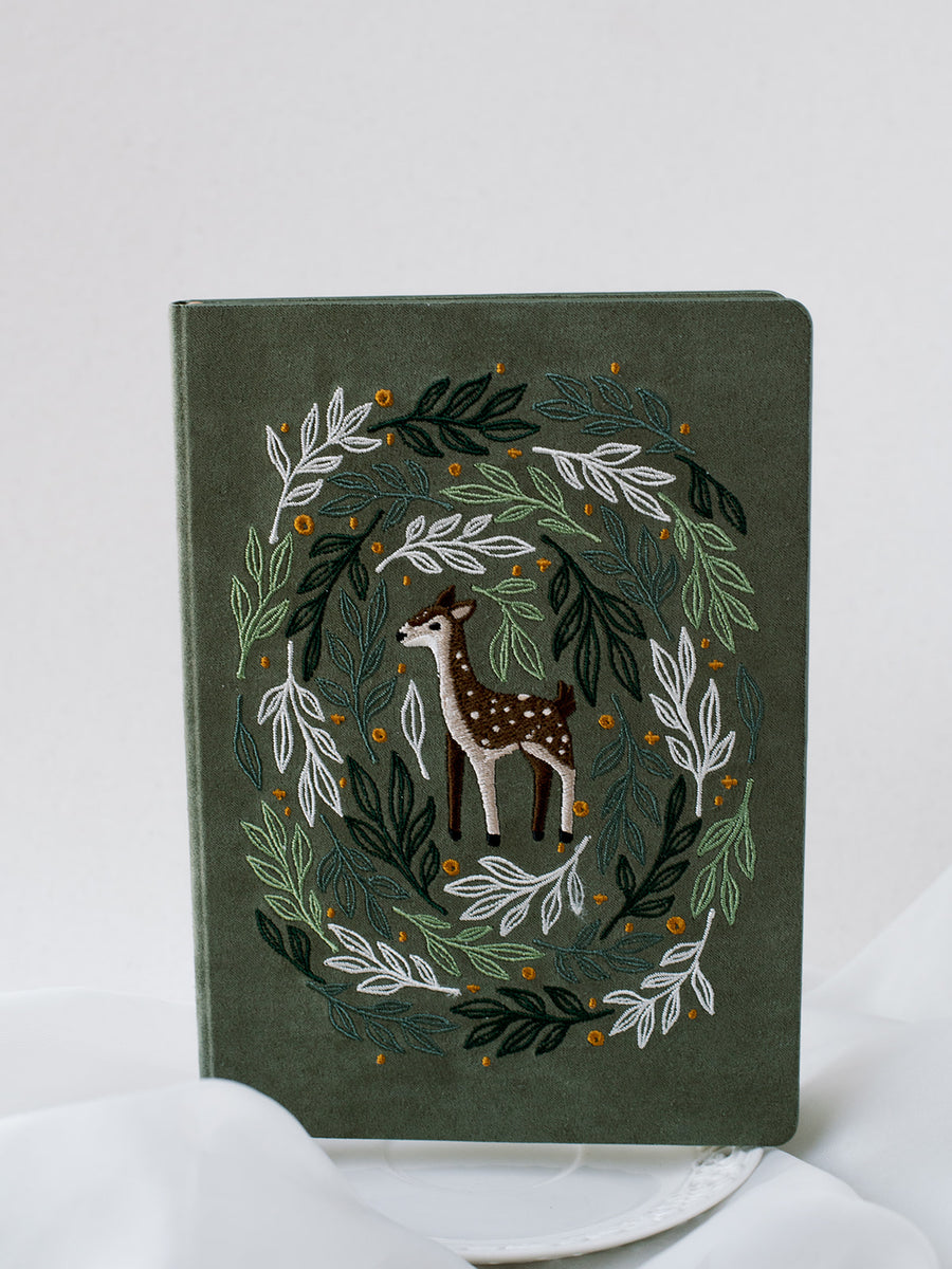 Deer Embroidered Journal