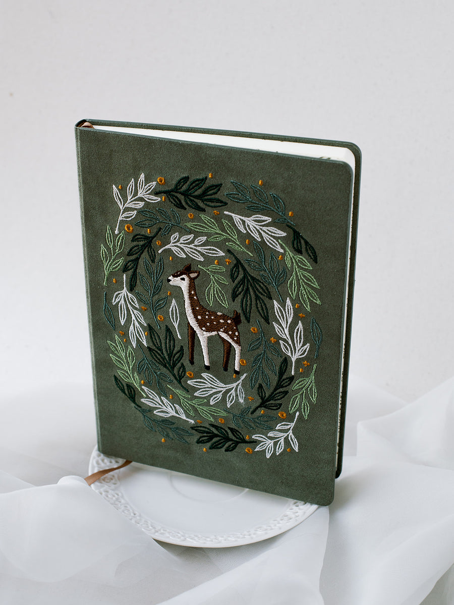 Deer Embroidered Journal