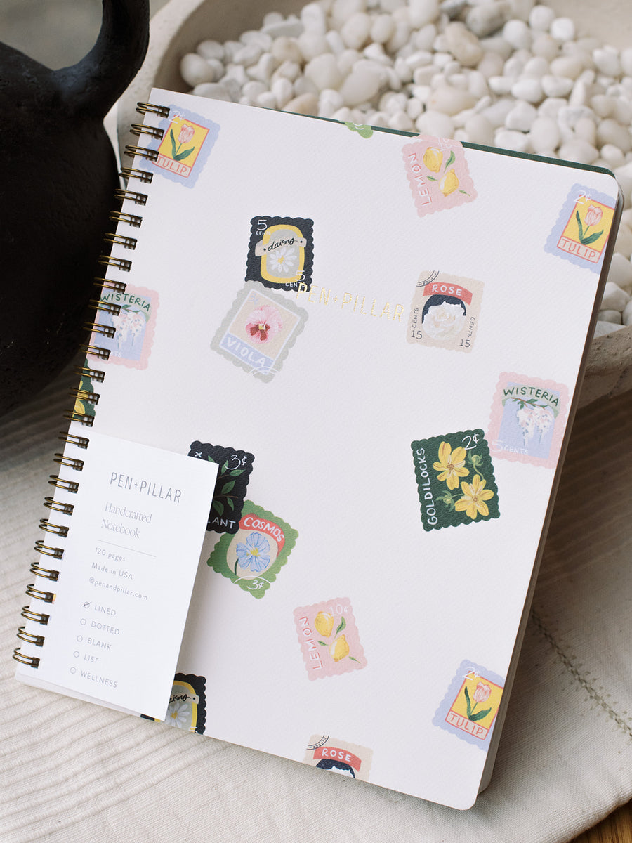 Floral Stamps Notebook