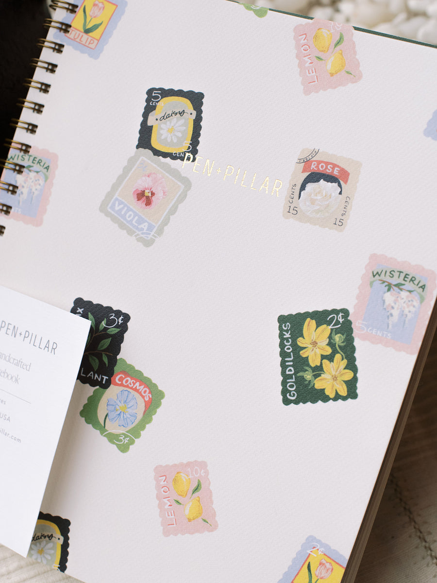 Floral Stamps Notebook