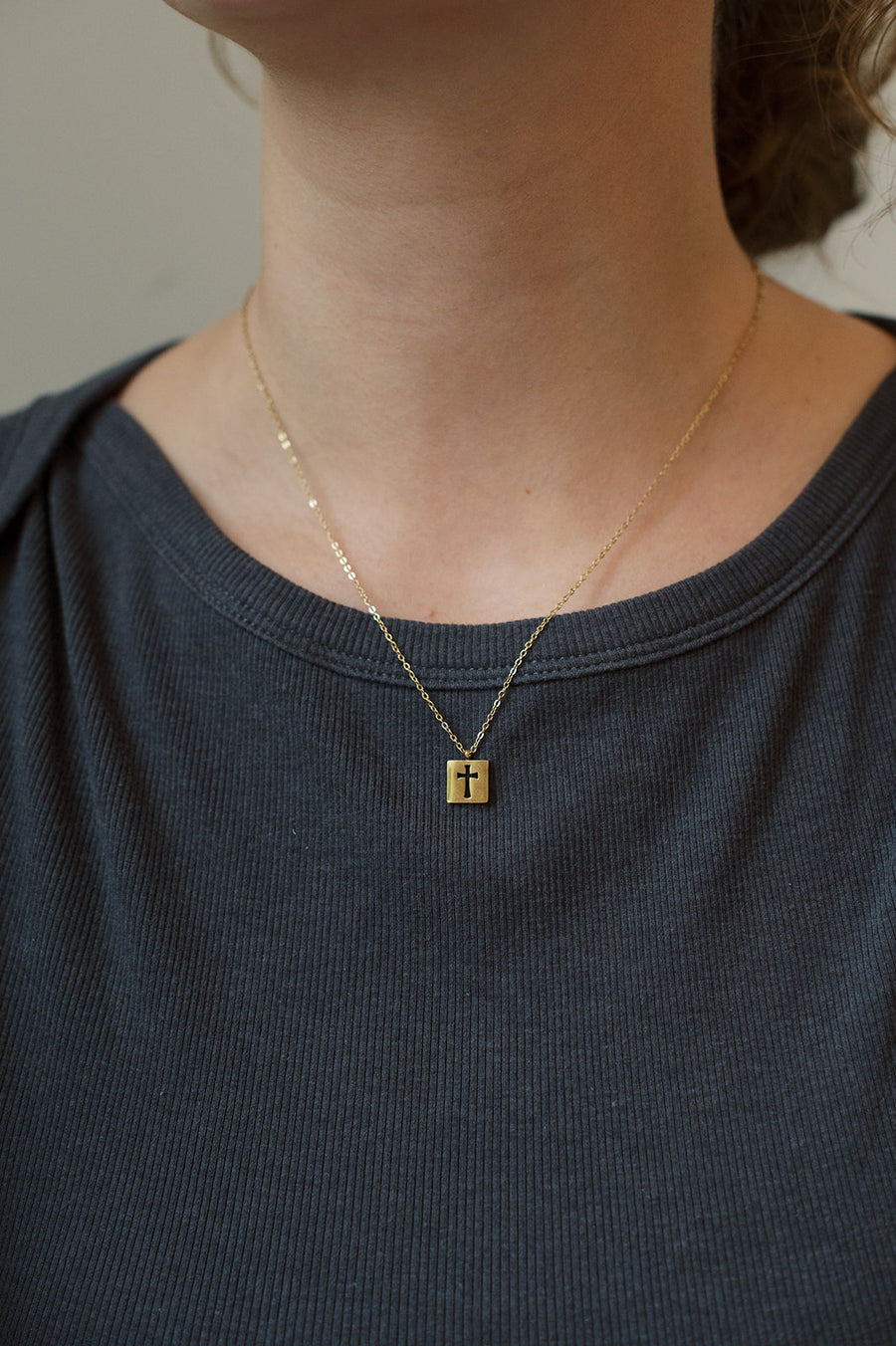 Axis Gold Cross Necklace