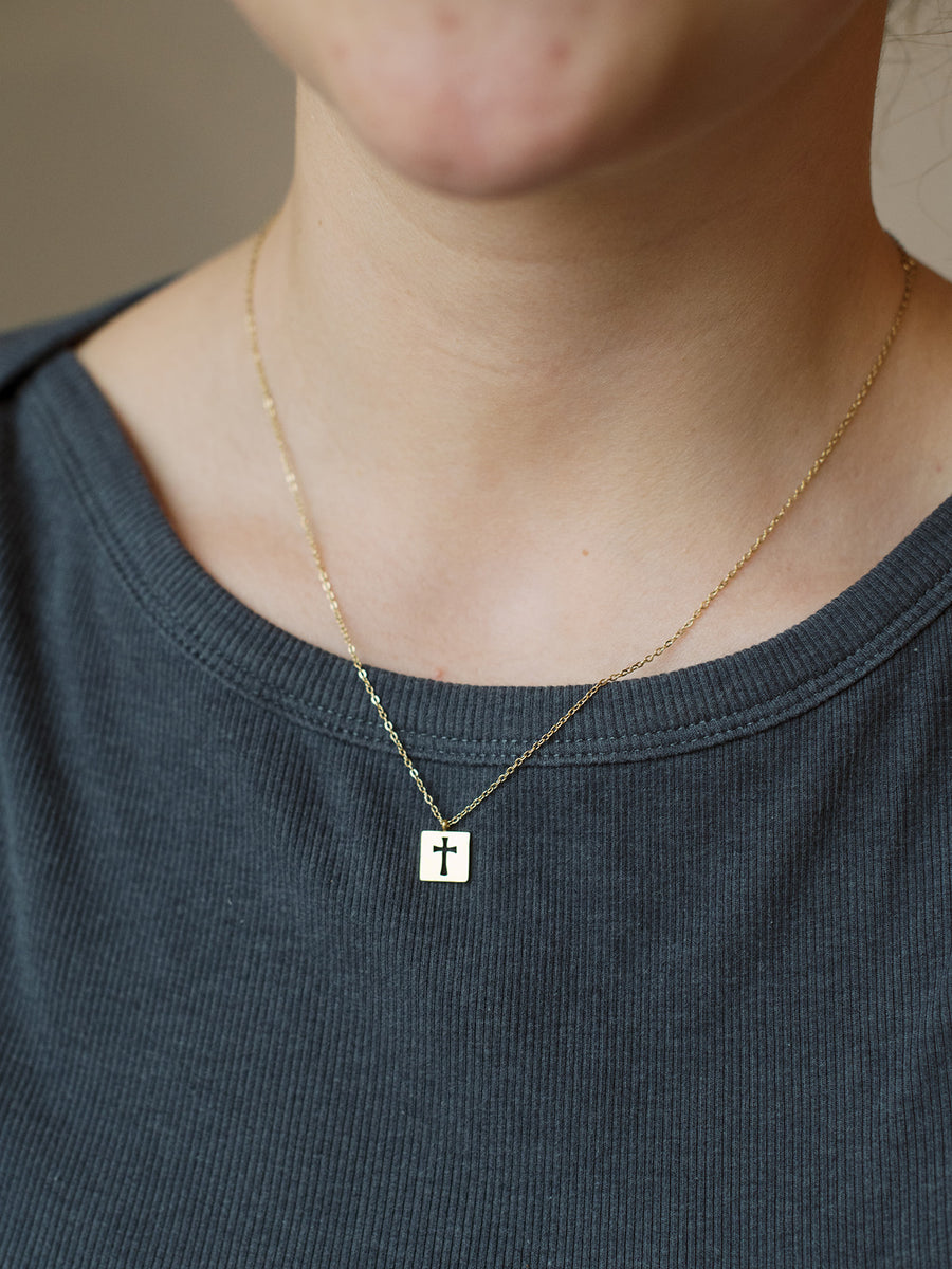 Axis Gold Cross Necklace