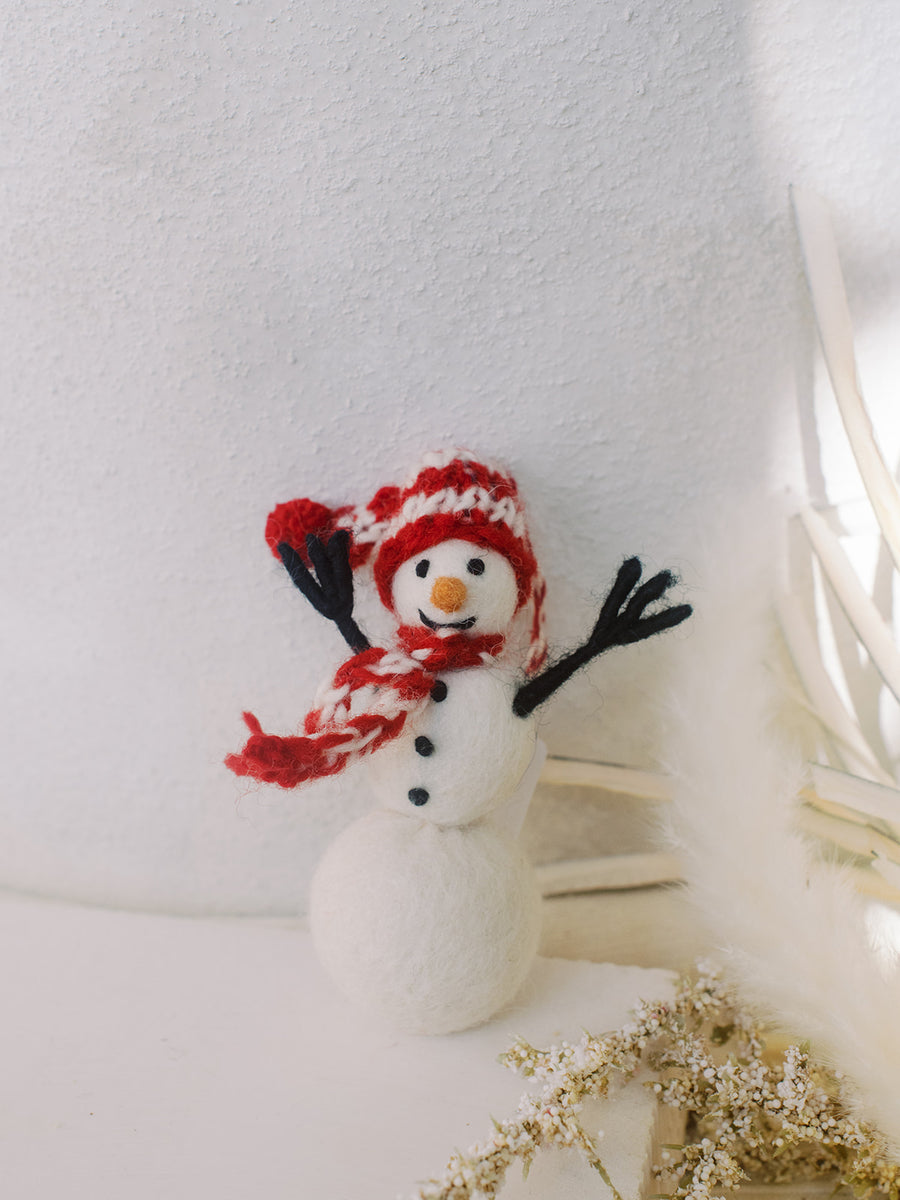 Snowman Holiday Eco Wool Ornament