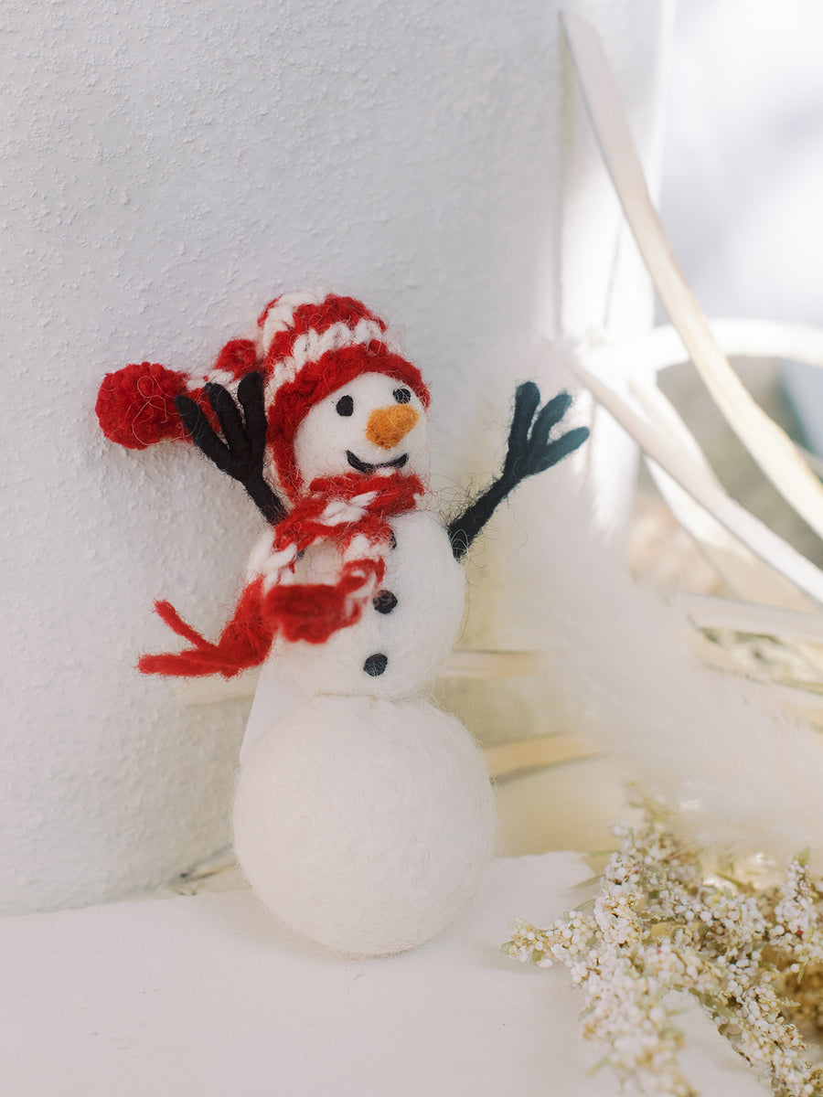 Snowman Holiday Eco Wool Ornament