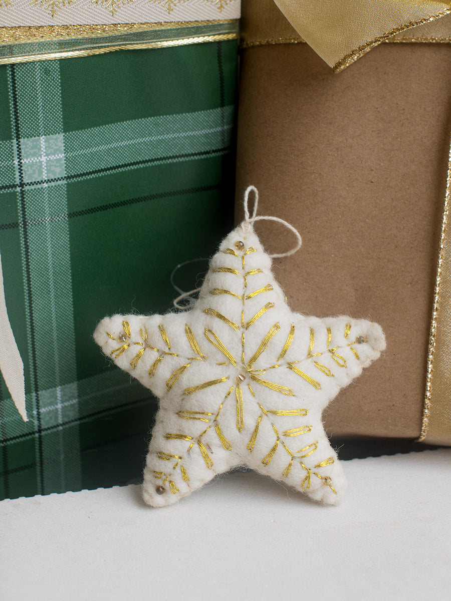 Embroidered Star Ornament