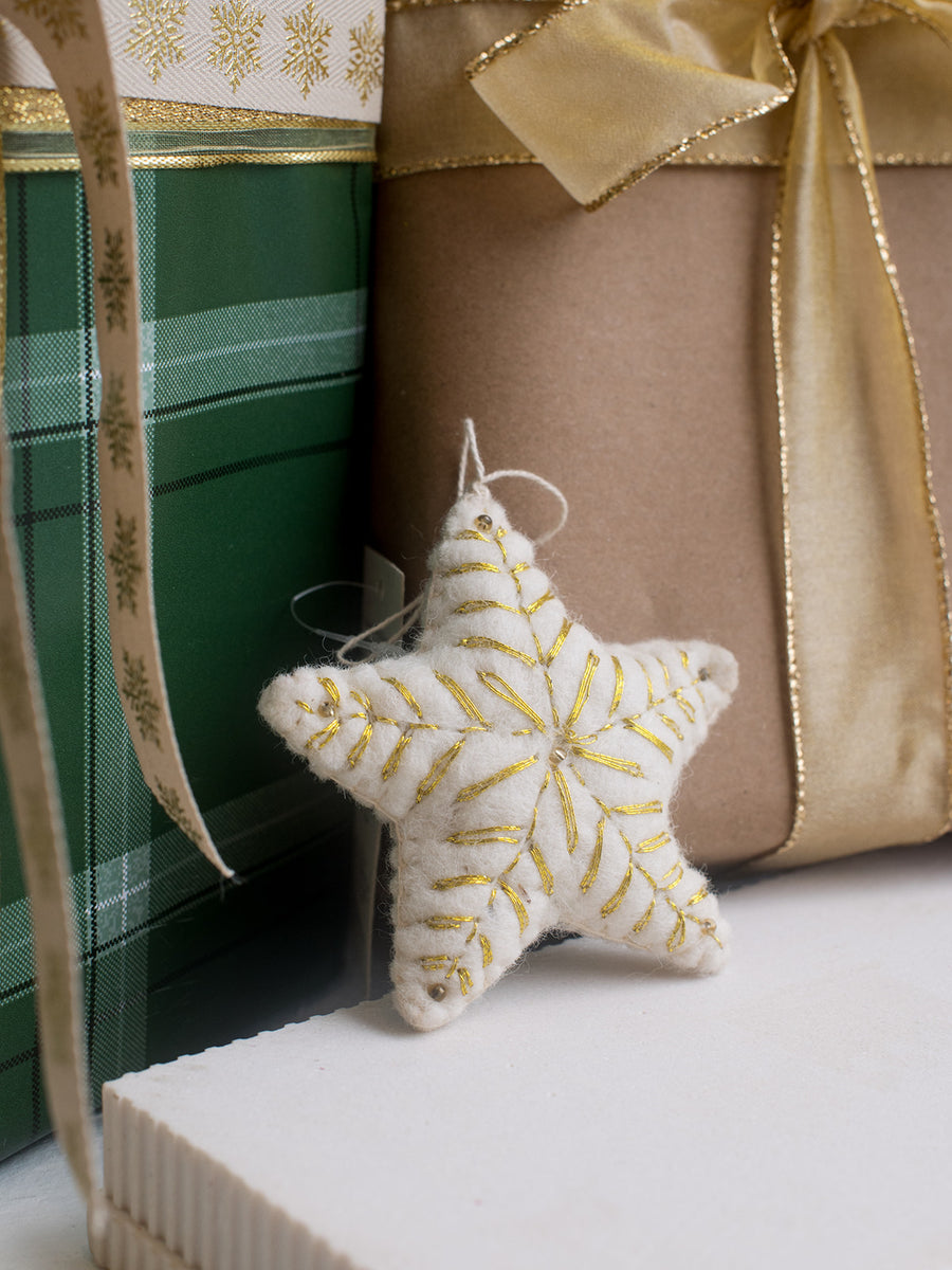 Embroidered Star Ornament