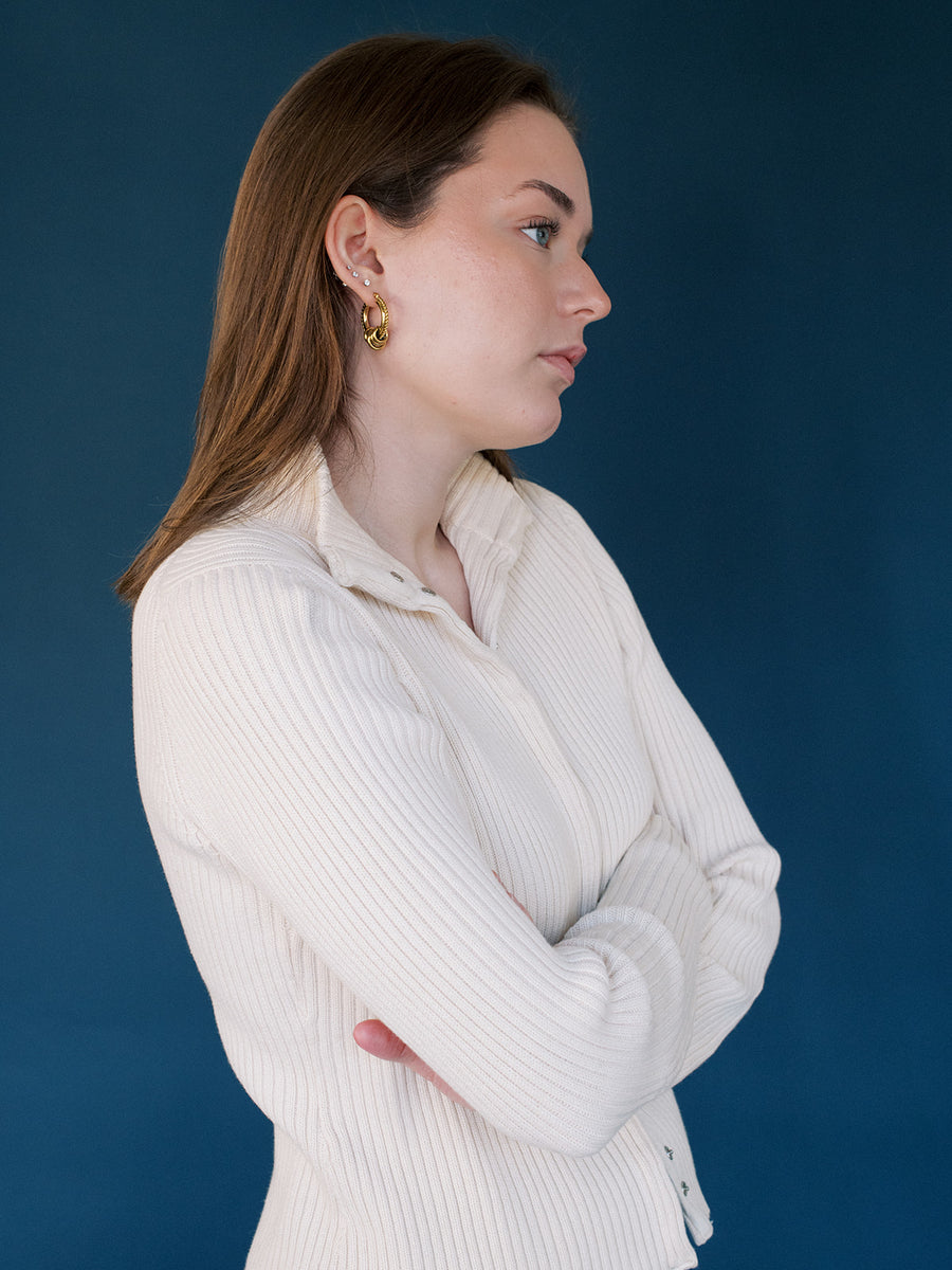 Edge Textured Hoop Earrings