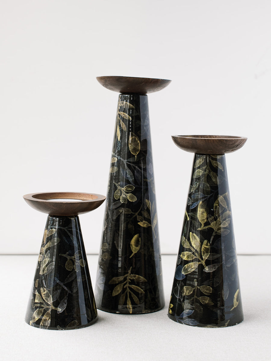 Moody Floral Candle Holder | Set of 3