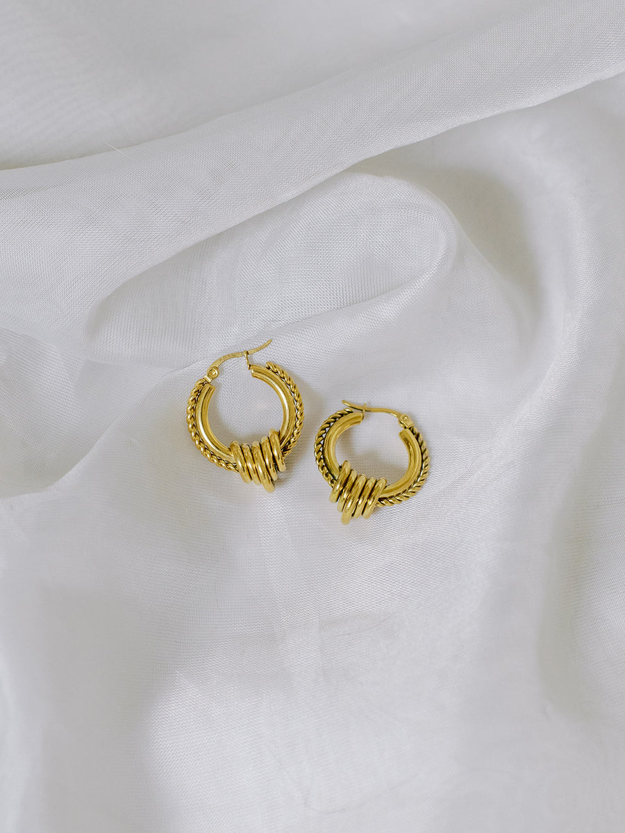 Edge Textured Hoop Earrings