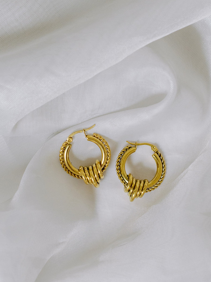 Edge Textured Hoop Earrings