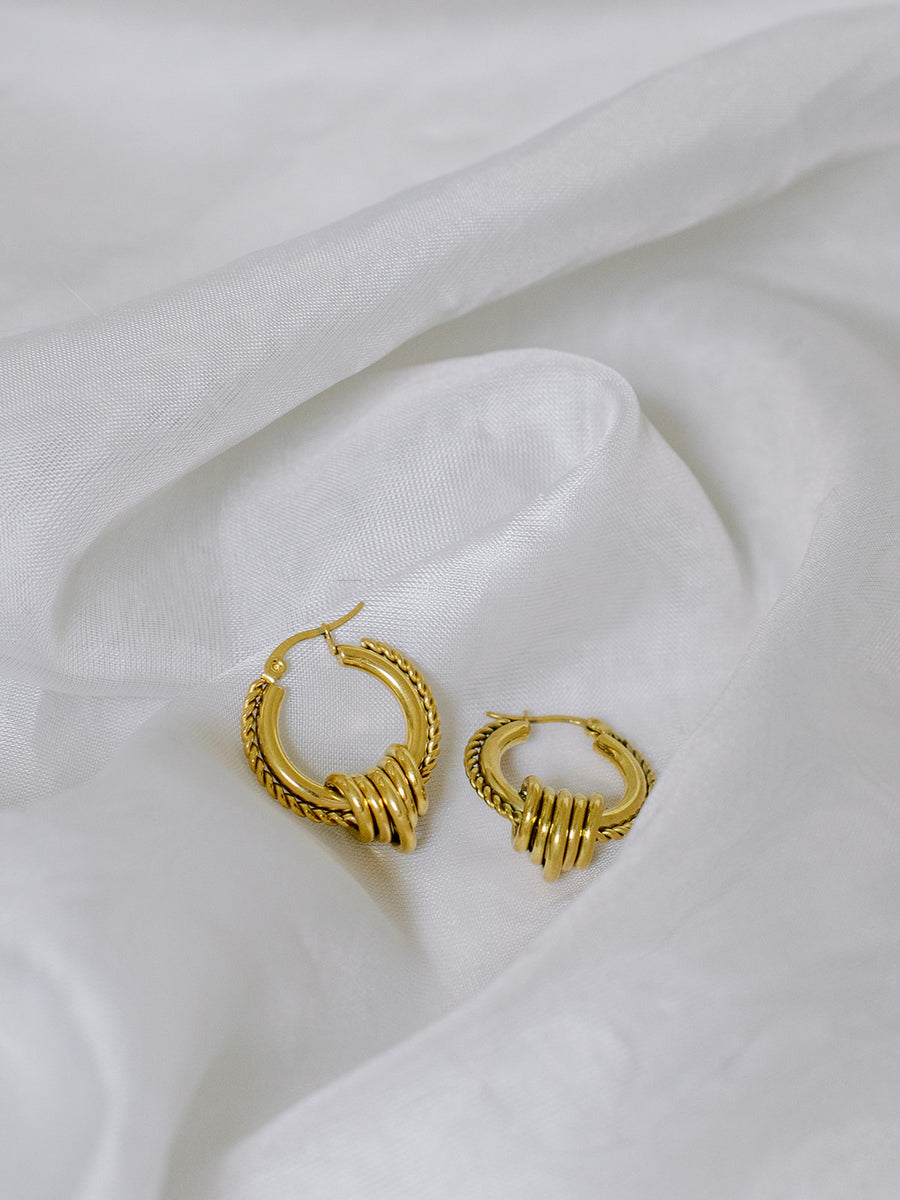 Edge Textured Hoop Earrings