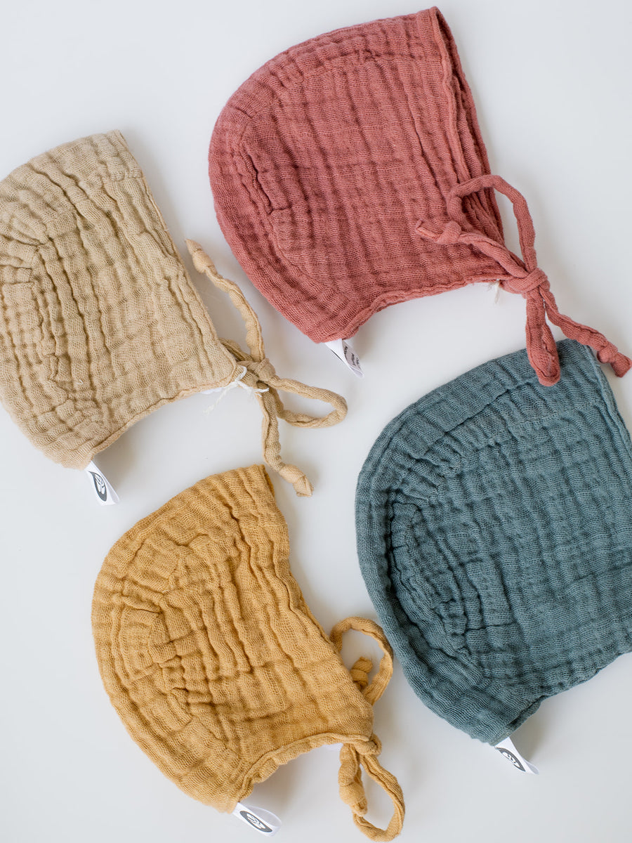 Muslin Baby Bonnet | 3-6 Months | Multiple Colors